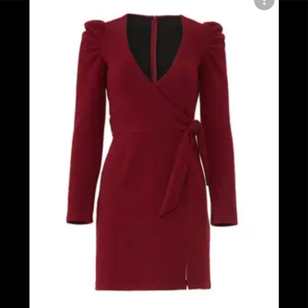 Mink Pink Mp/C Textured V Mock Wrap Tie Belt Puff… - image 5